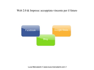 Web 2.0 & Impresa: accoppiata vincente per il futuro Luca Mercatanti // www.luca-mercatanti.com // Blog Google Docs Facebook 