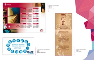 Imagen promocion Finca.
Frente.
Digital.
14 x 10 cm.
Presentación de servicios Sears.
Frente.
Digital.
Multiples aplicaciones.
Invitación Gastronomica.
Digital.
21.5 x 14 cm.
 