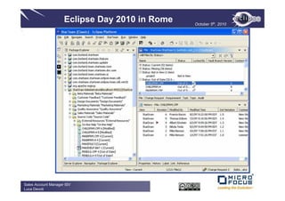 Eclipse Day 2010 in Rome   October 5th, 2010




Sales Account Manager ISV
Luca Devoti
 