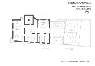 HOGARALEÑA
PISO 1
CASA DEL DEAN
ESPACIO COMUN
AREA DE PREPARADO Y LAVADO
+5.00
DIRECTOR
SECRETARIA
AULA PRACTICA
ZONADEGUARDADO
AULA PRACTICA
SALA DE PROFESORES
DEPOSITO
DIBUJO
AULA DE
PROGRAMACION
PROFESORES
COCINA
ARCO
PISO 1
AULAS PRACTICAS
DIBUJO
1° PISO
2° PISO
ASCENSOR
EXISTENTE
5.DISEÑODEMATERIALIDAD
INSTALACIONES SANITARIAS PRIMER NIVEL
INSTALACIONESSANITARIAS
AGUAFRIA/CALIENTE
 
