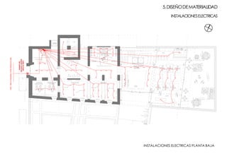 +0.00
FICHAJE PERSONAL
SALA DE
MAQUINAS
1° PISO
1° SS
OFICINA DE
COMUNICACION
ADMINISTRACION
TESORERIA
EXPO PINTURA EXPO DIBUJO
+0.00
NUCLEO PRINCIPAL
ALUMNOS
VISITANTES
SHOP
BARRA COCINA
HALL/INFORMES
ASCENSOR
EXISTENTE
REDEXTERNABAJATENSION2x380v/220v
INSTALACIONES ELECTRICAS PLANTA BAJA
5.DISEÑODEMATERIALIDAD
INSTALACIONESELECTRICAS
 