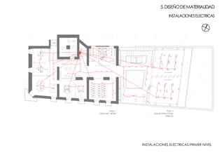 HOGARALEÑA
PISO 1
CASA DEL DEAN
ESPACIO COMUN
AREA DE PREPARADO Y LAVADO
+5.00
DIRECTOR
SECRETARIA
AULA PRACTICA
ZONADEGUARDADO
AULA PRACTICA
SALA DE PROFESORES
DEPOSITO
DIBUJO
AULA DE
PROGRAMACION
PROFESORES
COCINA
ARCO
PISO 1
AULAS PRACTICAS
DIBUJO
1° PISO
2° PISO
ASCENSOR
EXISTENTE
INSTALACIONES ELECTRICAS PRIMER NIVEL
5.DISEÑODEMATERIALIDAD
INSTALACIONESELECTRICAS
 