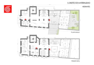 5.DISEÑODEMATERIALIDAD
HIDRANTES
+0.35
FICHAJE PERSONAL
SALA DE
MAQUINAS
1° PISO
1° SS
OFICINA DE
COMUNICACION
ADMINISTRACION
TESORERIA
EXPO PINTURA EXPO DIBUJO
+0.35
NUCLEO PRINCIPAL
ALUMNOS
VISITANTES
SHOP
BARRA COCINA
ASCENSOR
EXISTENTE
PATIO COMPARTIDO
7.66
8.12
8.08
8.00
2.32
4.95
2.04
8.54
4.07
6.88
3.31
15.58
7.32
8.07
3.09
4.11
2.42
3.30
9.30
3.77
10.25 8.00
50.81
4.68
8.00
17.79
6.08
14.00
3.60
6.70
4.04
4.45
1.80
HALL DE ACCESO
CAFETERIA
SANITARIOS
50.67
HOGARALEÑA
ESPACIO COMUN
AREA DE PREPARADO Y LAVADO
+5.00
DIRECTOR
SECRETARIA
AULA TALLER
ZONADEGUARDADO
AULA TALLER
SALA DE
PROFESORES
DEPOSITO
DIBUJO
AULA DE
PROGRAMACION
PROFESORES
COCINA
ARCO
1° PISO
2° PISO
ASCENSOR
EXISTENTE
AREA DE PREPARADO Y LAVADO
+5.00
AULA TEORICA
ESPACIO COMUN
SALA
TECNICA
SANITARIOS
VACIO SOBRE HALL VACIO
3.873.435.24
4.86
3.13
4.31
7.44 7.91
8.26
7.87
6.15
5.20
7.66
8.12
8.08
1.60
3.09
7.09
8.07 8.0010.26
8.544.61
1.90 2.04
2.101.002.09
6.23
16.76
8.30
16.26
8.00
PLANTA BAJA
PRIMER NIVEL
 