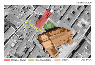 TERRENO AINTERVENIR PLAZA DELA CATEDRAL CATEDRAL
2.IMPLANTACION
CALLE BLANCA
 