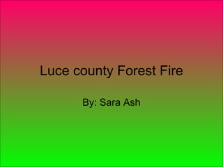 Luce county Forest Fire By: Sara Ash 