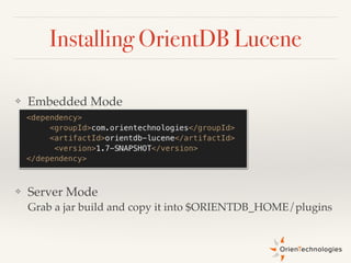 OrientDB & Lucene | PDF