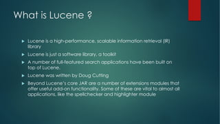 Lucene - The Powerful Information Retrieval Library | PPT