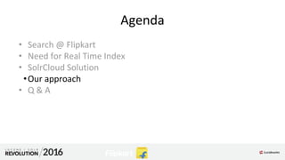 Agenda
• Search @ Flipkart
• Need for Real Time Index
• SolrCloud Solution
•Our approach
• Q & A
 