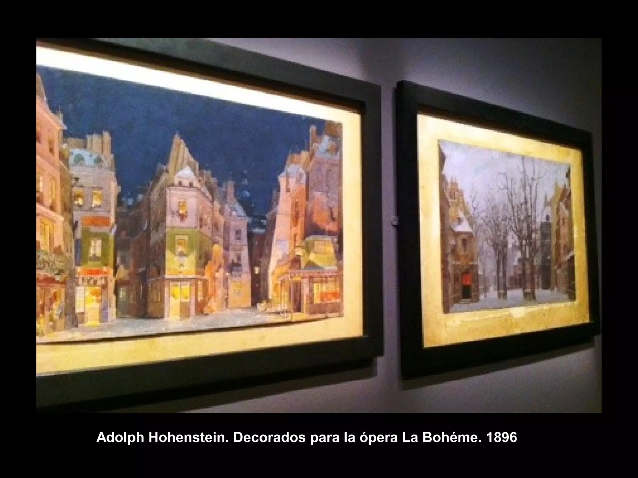 Adolph Hohenstein. Decorados para la ópera La Bohéme. 1896
 