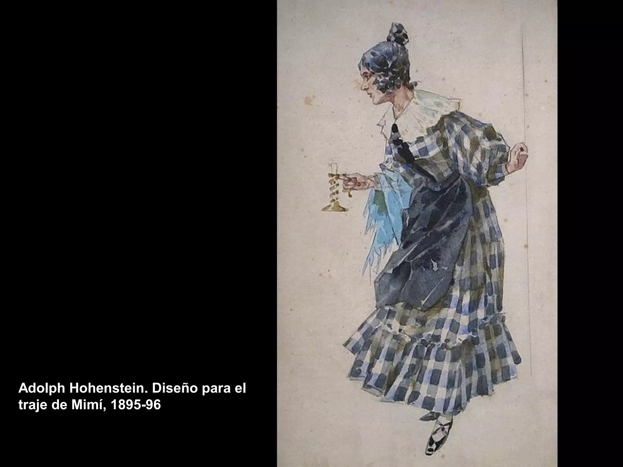 Adolph Hohenstein. Diseño para el
traje de Mimí, 1895-96
 