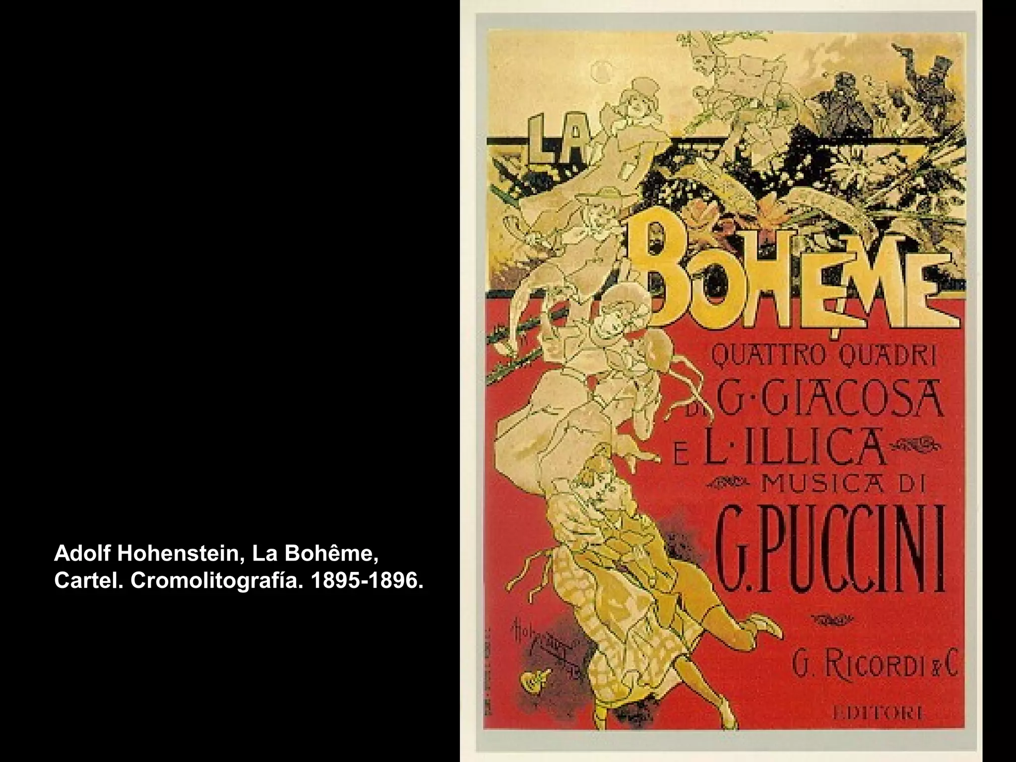 Adolf Hohenstein, La Bohême,
Cartel. Cromolitografía. 1895-1896.
 