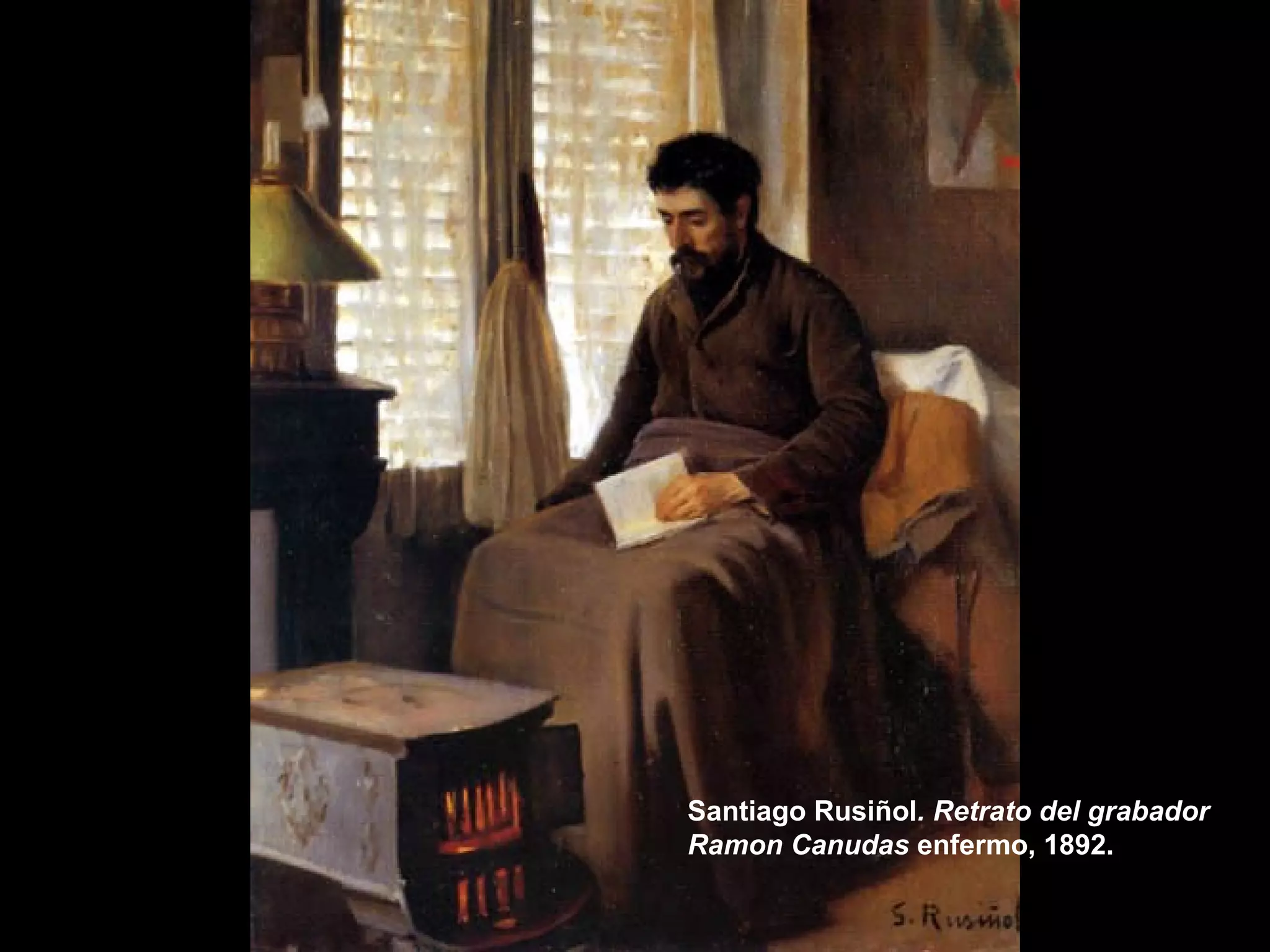 Santiago Rusiñol. Retrato del grabador
Ramon Canudas enfermo, 1892.
 