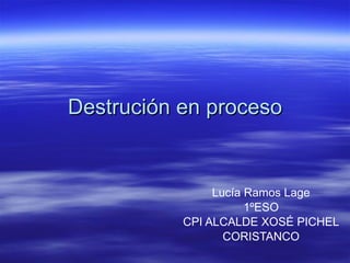 Destrución en proceso Lucía Ramos Lage 1ºESO CPI ALCALDE XOSÉ PICHEL CORISTANCO 