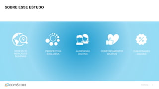 ©comScore | 3
SOBRE ESSE ESTUDO
MAIS DE 40
MERCADOS
MUNDIAIS
PERSPECTIVA
EXCLUSIVA
AUDIÊNCIAS
DIGITAIS
COMPORTAMENTOS
DIGITAIS
PUBLICIDADES
DIGITAIS
 