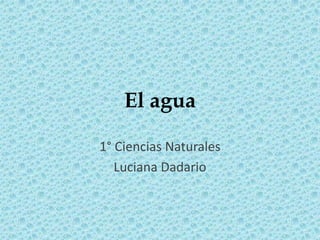 El agua

1° Ciencias Naturales
   Luciana Dadario
 