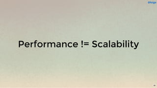 Performance != Scalability
@loige
28
 