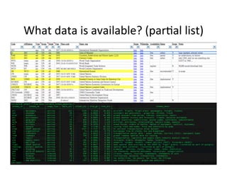 What	data	is	available?	(parKal	list)
 