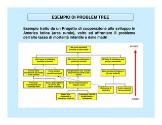 ESEMPIO DI PROBLEM TREE

Esempio tratto da un Progetto di cooperazione allo sviluppo in
America latina (area rurale), volto ad affrontare il problema
dell’alto tasso di mortalità infantile e delle madri
 