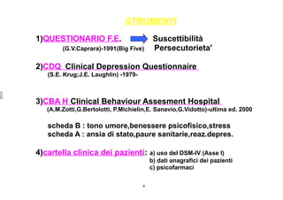 Fragilità emotiva, sintomatologia depressa, stress e benessere ...