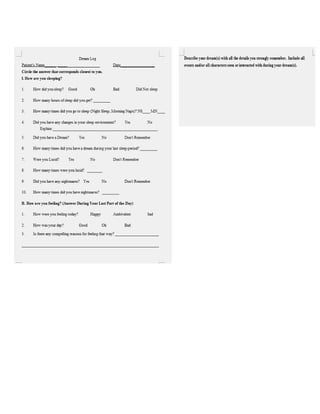 Lucidity in dreams  proposal 3