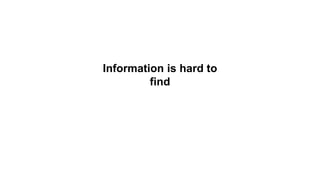 Information is hard to
find
 
