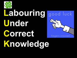 Labouring
Under
Correct
Knowledge
 