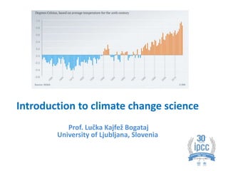 Introduction to climate change science
Prof. Lučka Kajfež Bogataj
University of Ljubljana, Slovenia
 