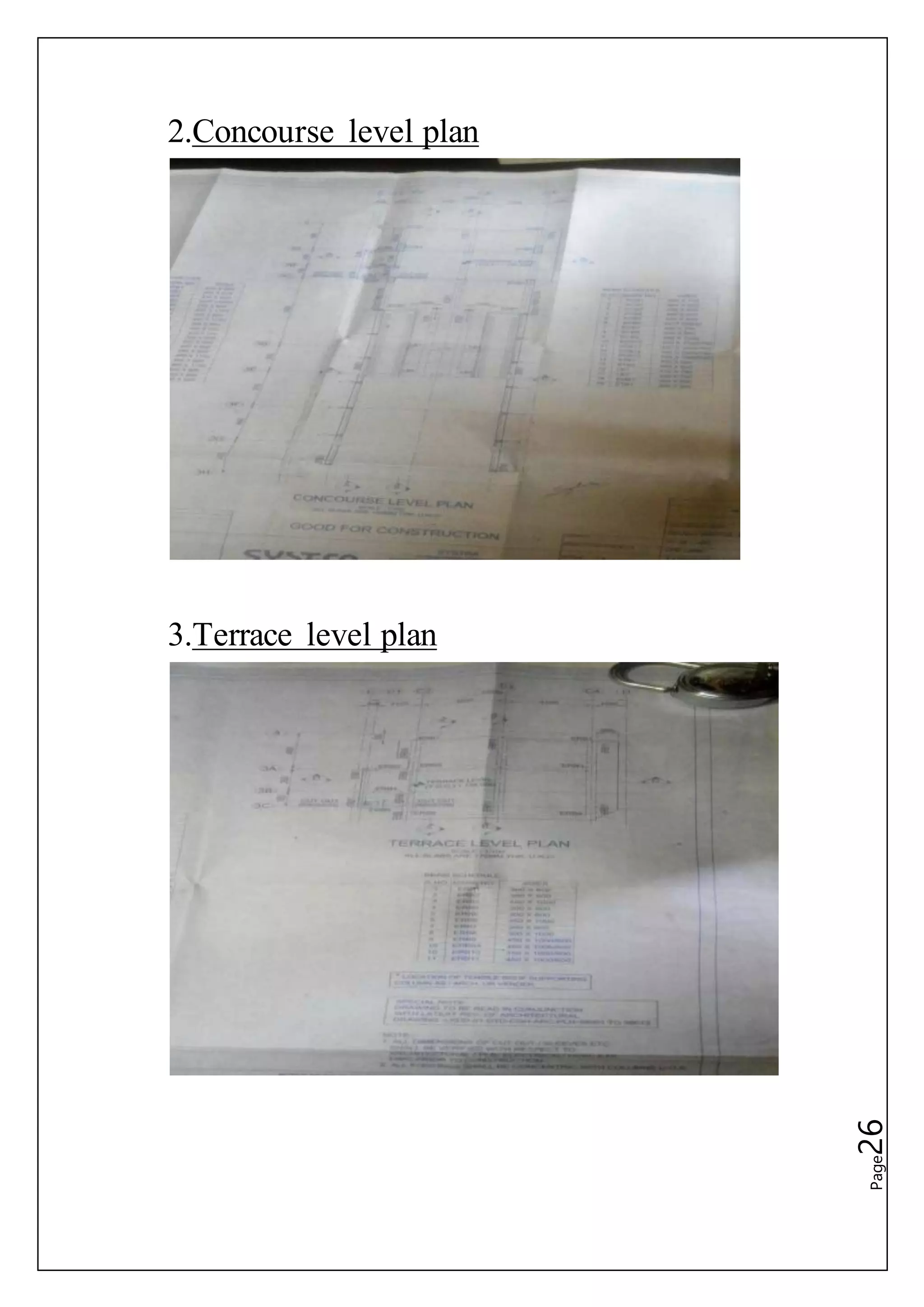 Page26
2.Concourse level plan
3.Terrace level plan
 