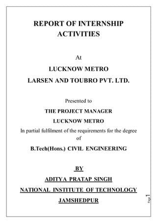 Lucknow metro rail project internship report 