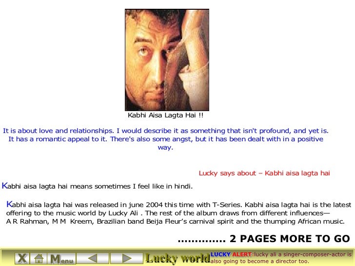 kabhi aisa lagta hai lucky ali album kabhi aisa lagta hai lucky ali album