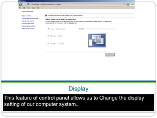 Presentation On My computer , Control Panel | PPTX
