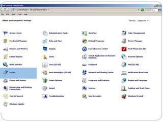 Presentation On My computer , Control Panel | PPTX