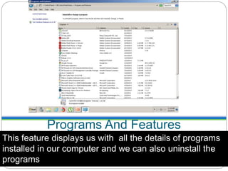 Presentation On My computer , Control Panel | PPTX