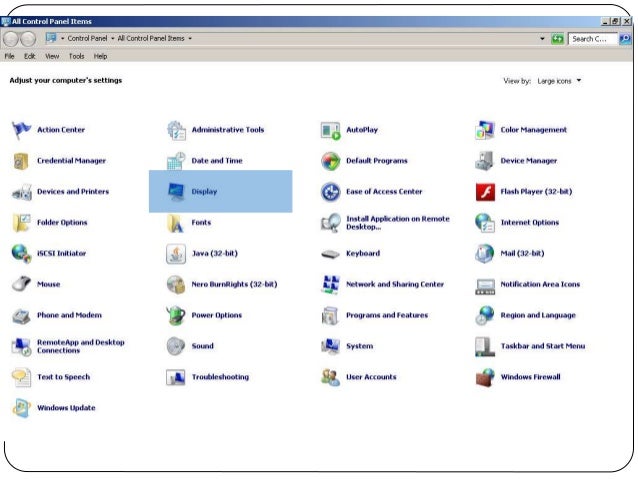 Presentation On My computer , Control Panel
