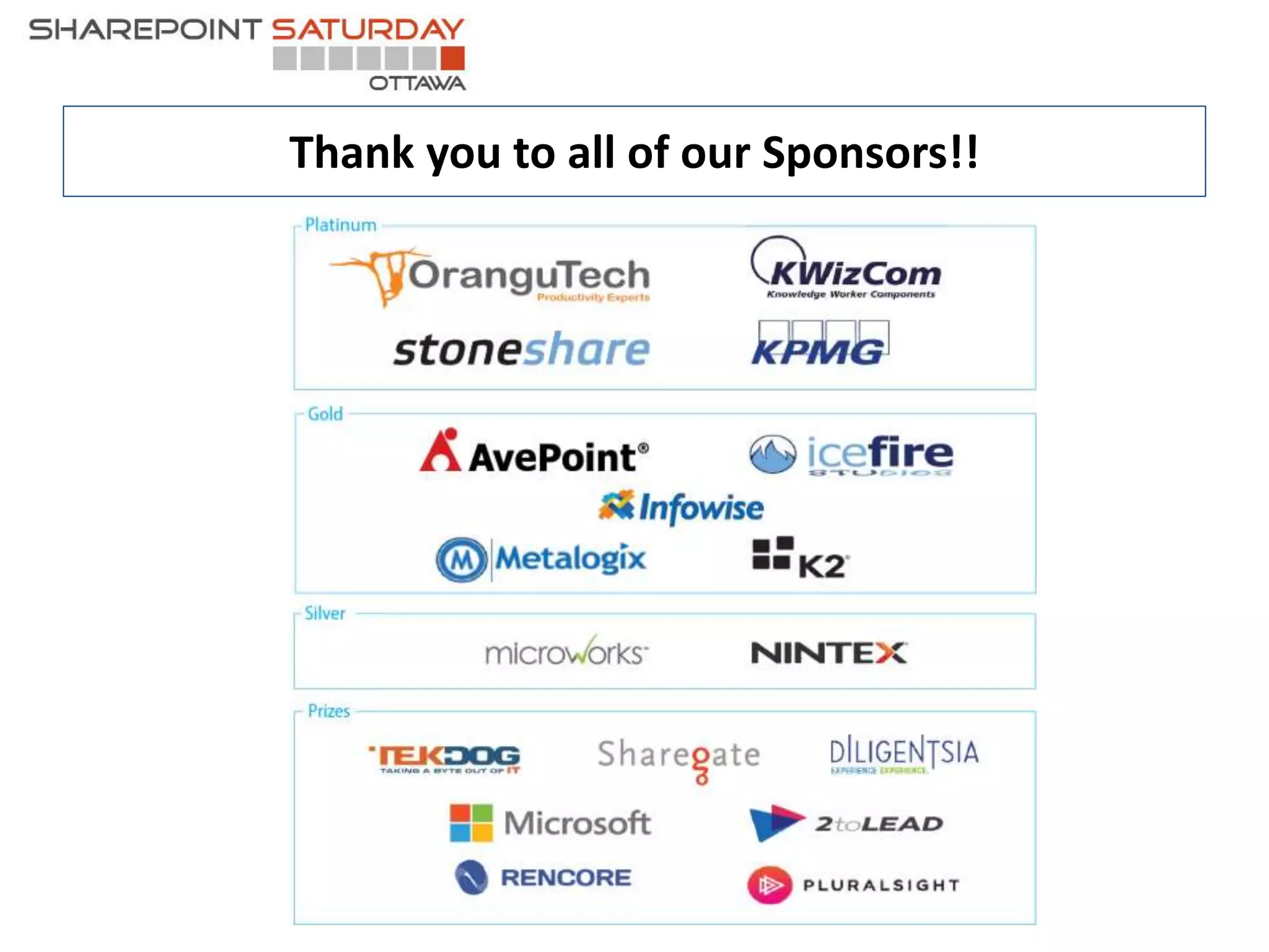 Thank you to all of our Sponsors!!