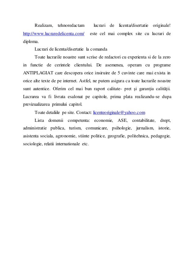 Lucrari De Licentadisertatie La Comanda