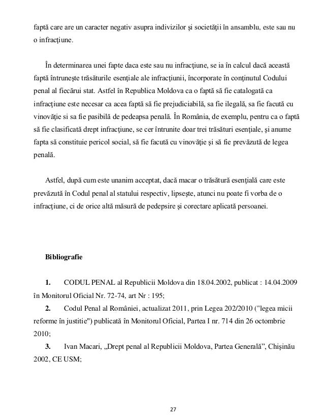 Lucru Comparat La Drept Penal Trasaturile Esentiale Ale Infractiunii