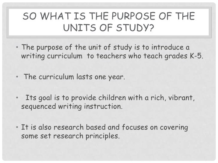 Lucy Calkins Units Of Study 1 Final Project