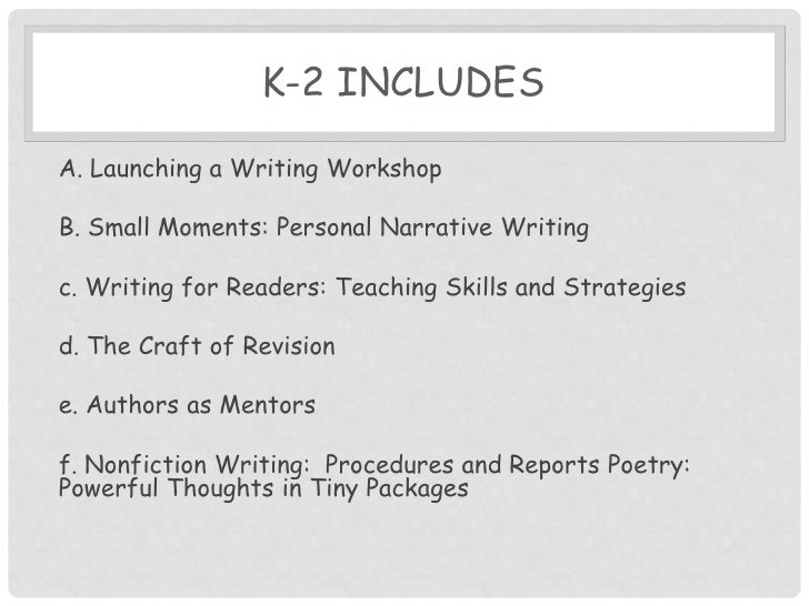 Lucy Calkins Units Of Study 1 Final Project