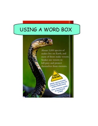 USING A WORD BOX
 