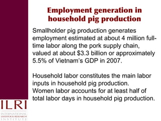 Reducing disease risks and improving food safety in smallholder pig value chains in Vietnam: What have we learned from previous work? 