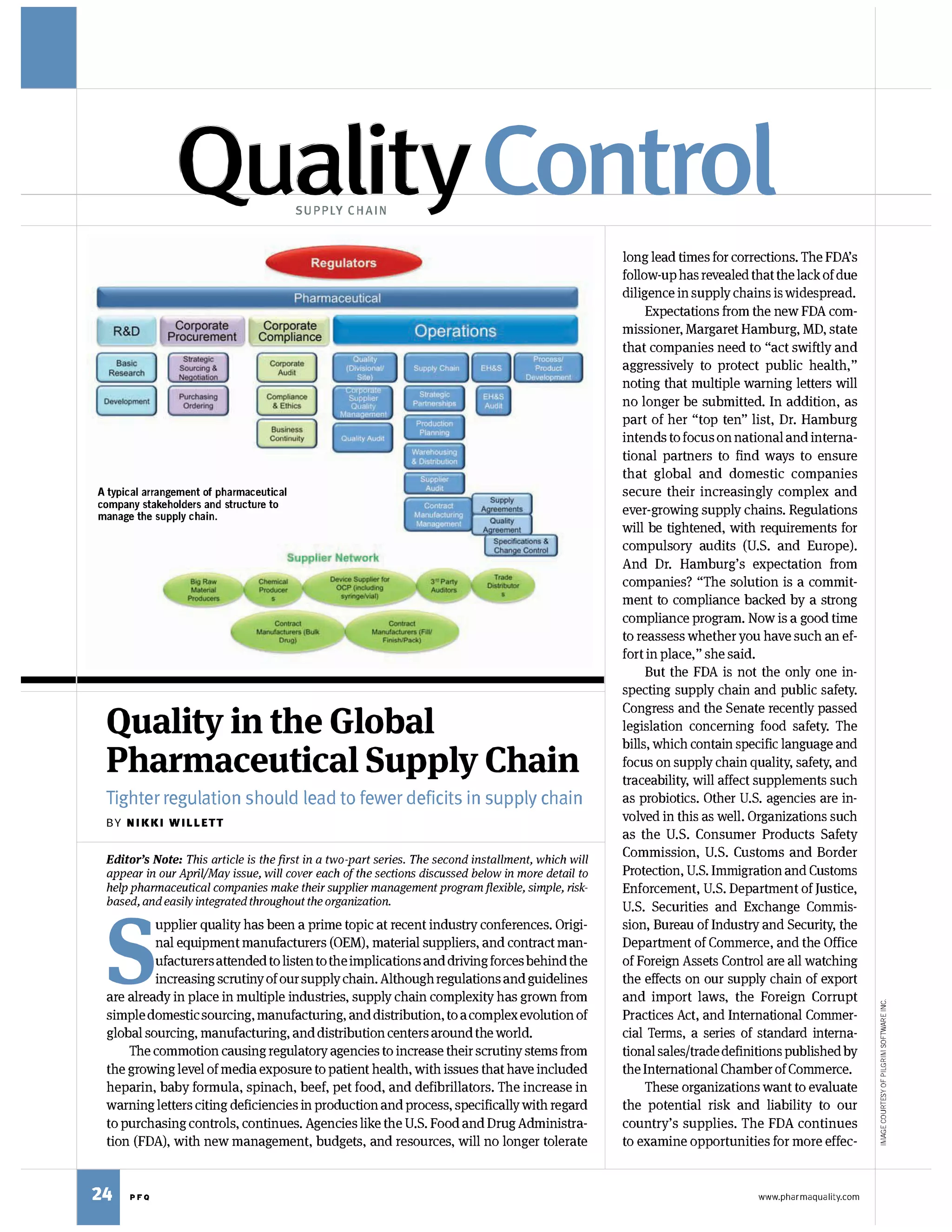 Quality in the Pharmaceutical Supply Chain Part 1 - p | PDF