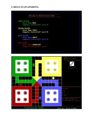 Ludo game using c++ with documentation | PDF