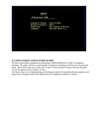 Ludo game using c++ with documentation | PDF