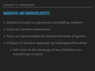 Ludology vs. Narratology | PDF | Video Game Genres | Video Gaming