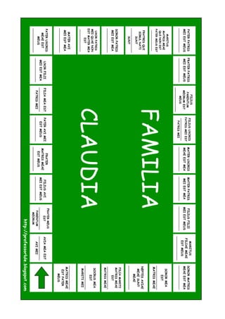 PATERPATRIS
MEIESTMEUS
_____________
FRATERPATRIS
MEIESTMEUS
_____________
FILIUS
PARENTUM
MEORUMEST
MEUS
______________
FILIUSUXORIS
PATRISMEIEST
_____________
PATRISMEI
MATERUXORIS
MEAEESTMEA
_____________
MATERPATRIS
MEIESTMEA
_____________
FILIUSFILII
MEIESTMEUS
_____________
MARITUS
FILIAEMEAE
ESTMEUS
_____________
SORORMATRIS
MEAEESTMEA
_____________
MARITUS
MATRISMEAE
QUINONEST
PATERMEUSEST
_____________
SORORMEA
EST
_____________
MATRISMEAE
FRATRESQUI
SIMULNATI
SUNT
______________
SUNT
NEPTESAVIAE
MEAESUNT
MEAE
_____________
SORORPATRIS
MEIESTMEA
_____________
FILIAMARITI
MATRISMEAE
EST
_____________
MATRISMEAE
UXORPATRIS
MEIQUAENON
ESTMATERMEA
EST
_____________
SOCRUSMEA
EST
_____________
MARITIMEI
MATERAVI
MEIESTMEA
_____________
_____________
MATRISMEAE
ESTPATER
MEUS
PATERUXORIS
MEAEEST
MEUS
_____________
UXORFILII
MEIESTMEA
_____________
FILIAMEAEST
_____________
PATRISMEI
PATERAVIMEI
ESTMEUS
_____________
FRATER
MATRISMEAE
ESTMEUS
_____________
FILIUSAVI
MEIESTMEUS
_____________
FRATERMEUS
EST
_____________
PARENTUM
MEORUM
AVIAMEAEST
_____________
AVIMEI
FAMILIA
CLAUDIA
http://professorlule.blogspot.com
 