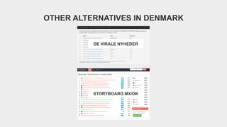 OTHER ALTERNATIVES IN DENMARK
DE VIRALE NYHEDER
STORYBOARD.MX/DK
 