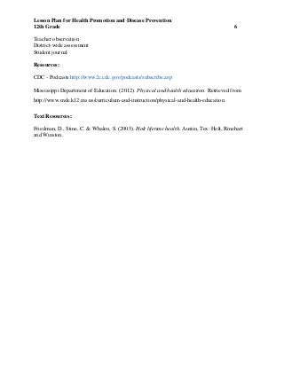Lesson Plan Health | DOCX