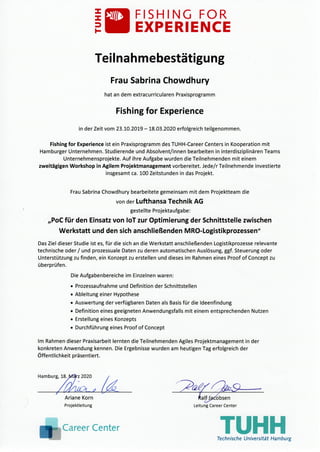 Certificate of Participation- Lufthansa Technik