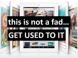 this is not a fad…
GET USED TO IT
 